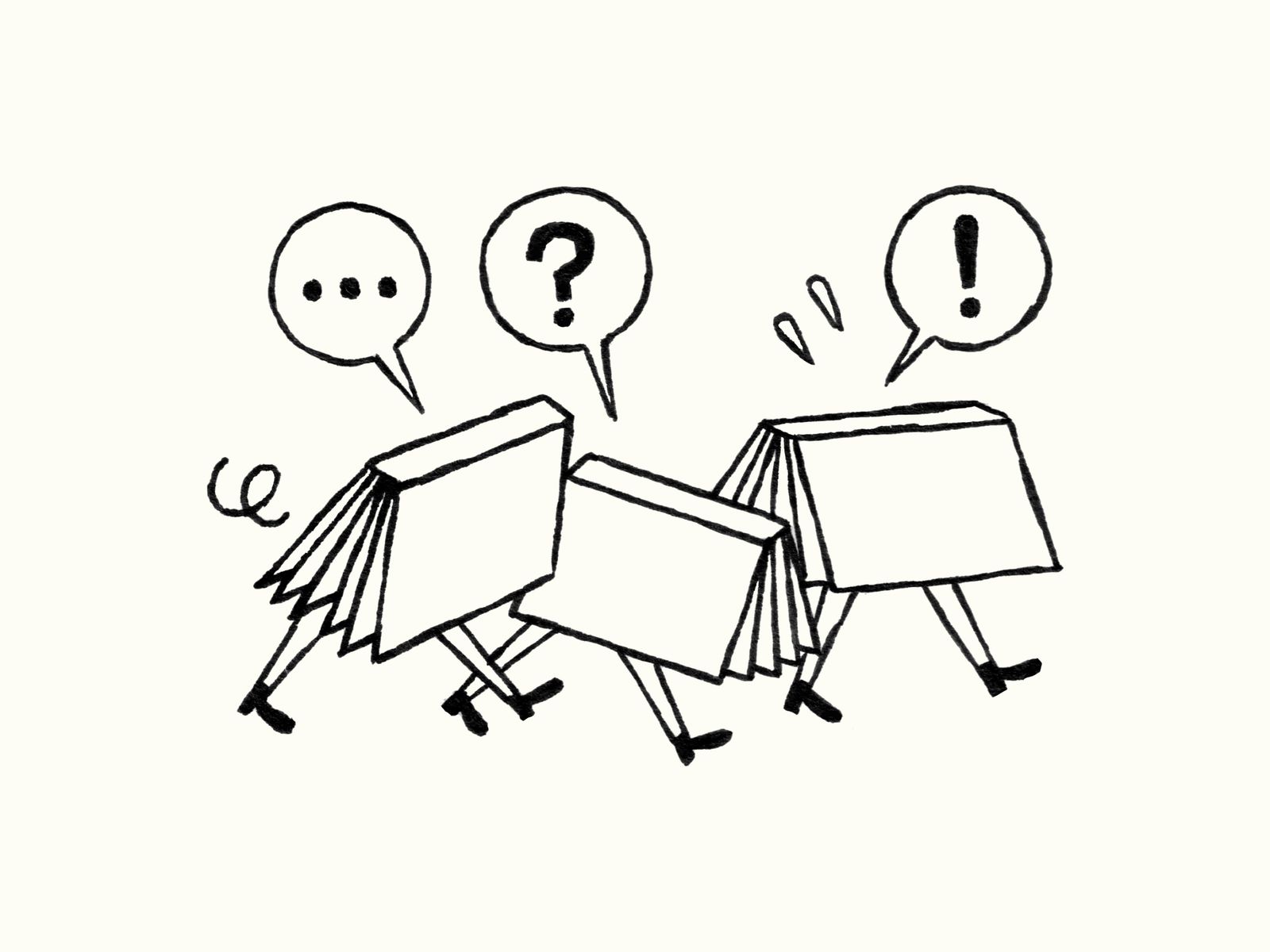 Illustration fo books talking